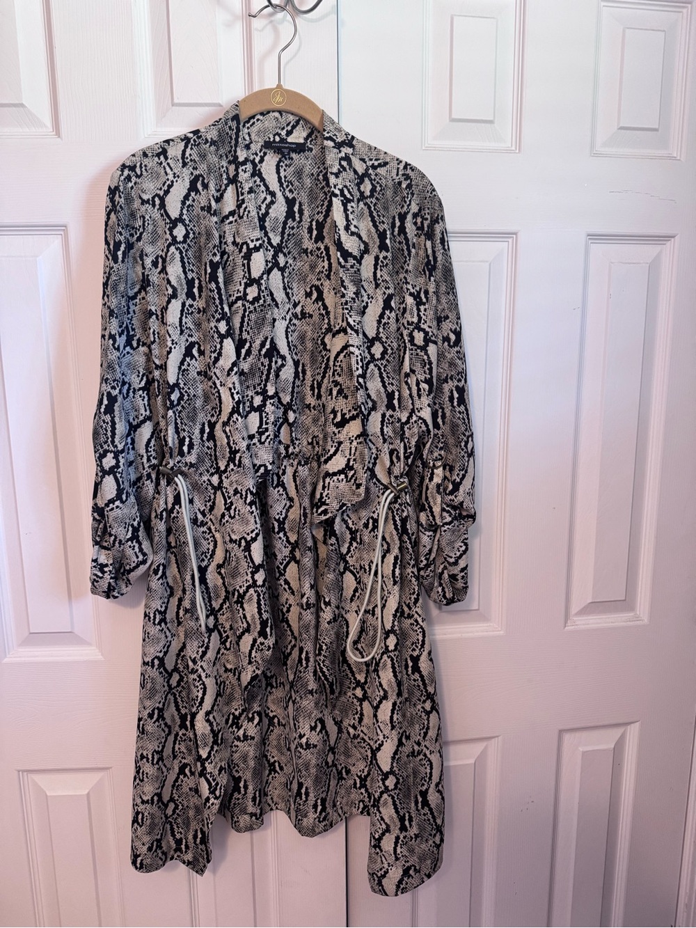 mittoshop Black and Cream Snake-Print Open Cardigan